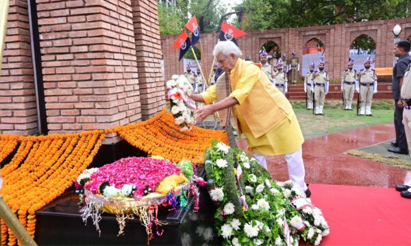 Independence Day 2024: LG Manoj Sinha inaugurates Balidan Stambh in Srinagar