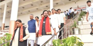 Union Minister G K Reddy & Tarun Chugh review preparations for PM Modi’s rally at Maulana Azad Stadium in Jammu
