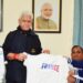 LG Manoj Sinha felicitates paris paralympics medallists Sheetal, Rakesh Kumar