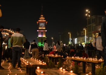Diwali celebrated at Srinagar’s iconic Clock Tower