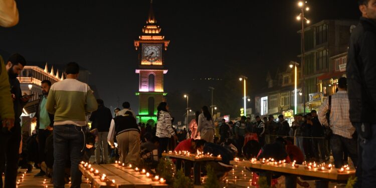 Diwali celebrated at Srinagar’s iconic Clock Tower