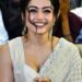 Rashmika in a Deep Maroon Saree for Pushpa 2 Promotions