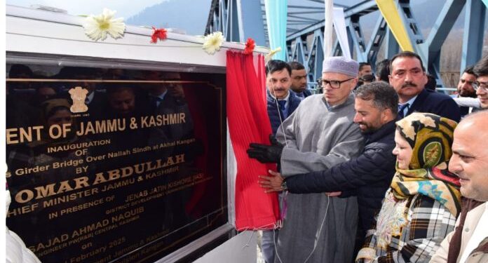 CM Omar Abdullah Inaugurates Akhal Bridge At J&K’s Kangan