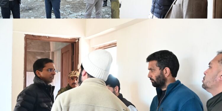 DC Shopian visits accommodation Alowpora,assesses the ongoing works of residential quarter for Migrant employees,