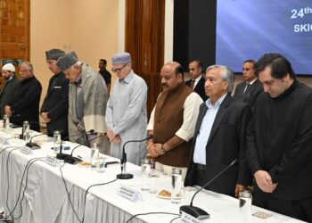 A two-minute silence was observed at the start of today’s All-Party Meeting in Srinagar