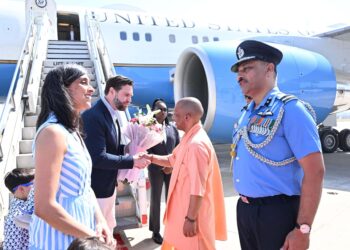 CM Adityanath Welcomes US Vice-President In Agra