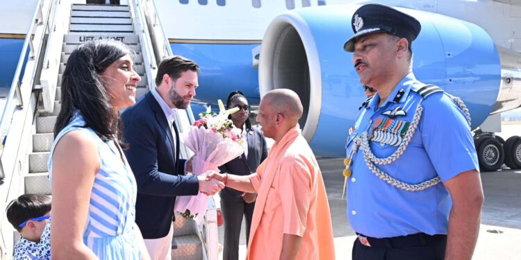 CM Adityanath Welcomes US Vice-President In Agra