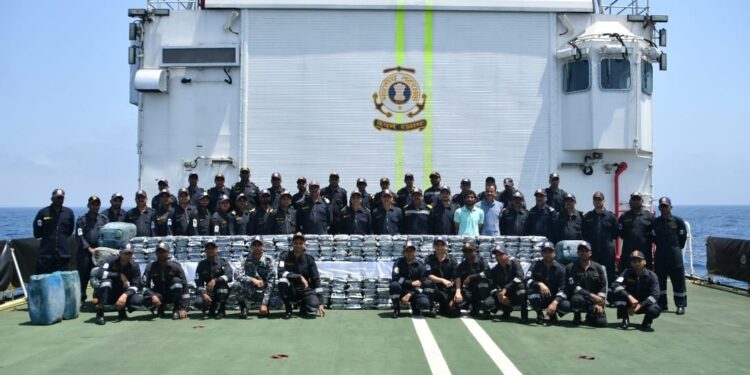 Indian Coast Guard and Gujarat ATS intercept narcotics of worth approx. Rs 1,800 Cr
