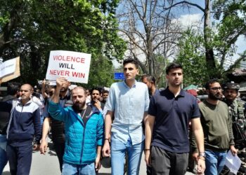 NC Stages Protest Rally in Srinagar Against Pahalgam Carnage; CM's Advisor, NC MLAs, and Omar Abdullah’s Sons Join March