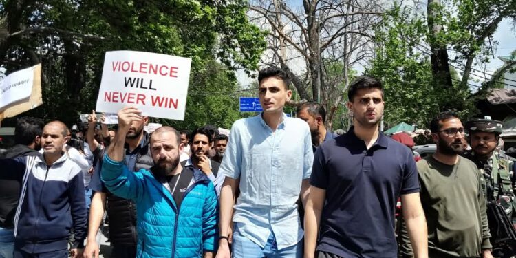 NC Stages Protest Rally in Srinagar Against Pahalgam Carnage; CM's Advisor, NC MLAs, and Omar Abdullah’s Sons Join March