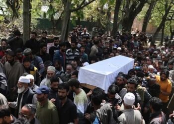 The funeral of Adil Hussain Shah, who was killed in the recent terror attack at Baisaran in Pahalgam