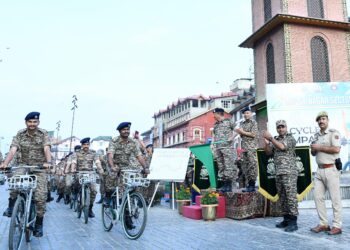 CRPF Holds Cycle Campaign in Srinagar Under Fit India Initiative