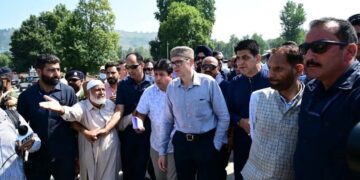 CM Omar Abdullah Visits Flood-Hit Anantnag Areas to Asses Damage