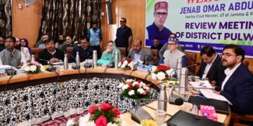 CM Omar Abdullah chairs review meeting at Pulwama