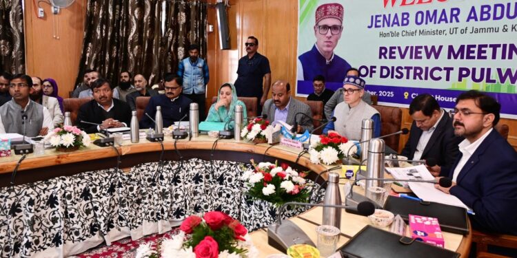 CM Omar Abdullah chairs review meeting at Pulwama