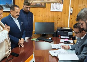 BJP's Sat Sharma Submits Nomination for Rajya Sabha Elections