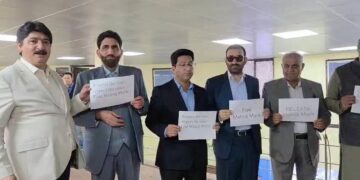 NC, Congress MLAs protest outside Assembly, seek Mehraj Malik’s release