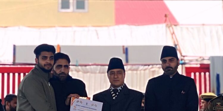 Honoured and grateful to receive the award on 26th January, Republic Day, at DPL Pulwama.
