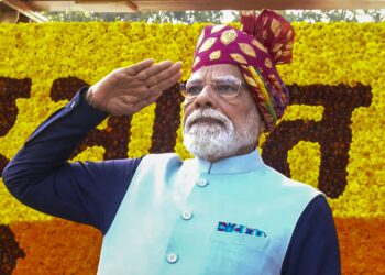 77th Republic Day: PM Modi’s Deep Maroon, Golden Motif Turban Steals Show