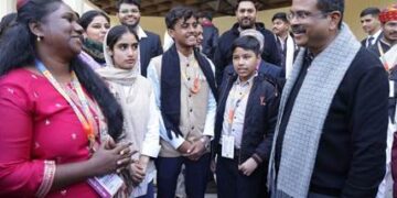 Shri Dharmendra Pradhan interacts with PM-YUVA 3.0 authors at the New Delhi World Book Fair 2026