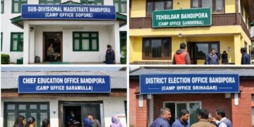 Several administrative units of Bandipora operate in nearby districts: Govt