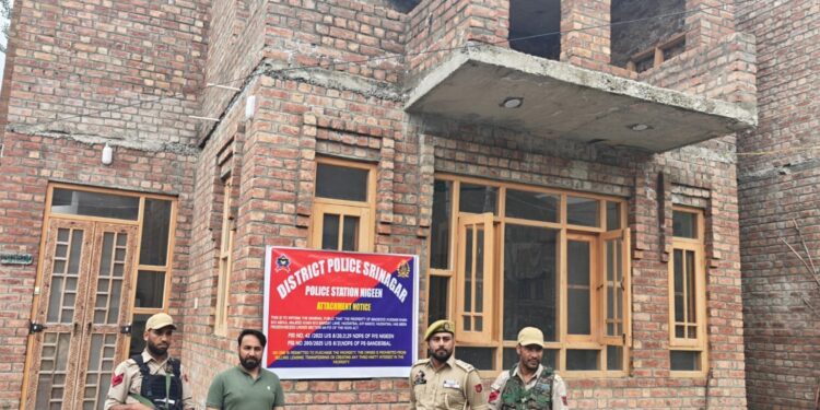 Police Attaches Residential House and Land Worth ₹1.2 Crores In Hazratbal Srinagar of A Drug Peddler under Nasha Mukt Jammu & Kashmir Abhiyan